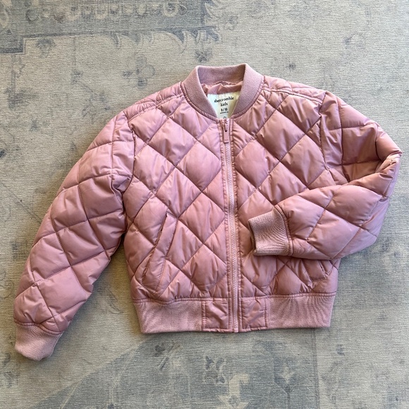 Girl’s Abercrombie Kids Pink Bomber Jacket Size 9/10 - Picture 1 of 5
